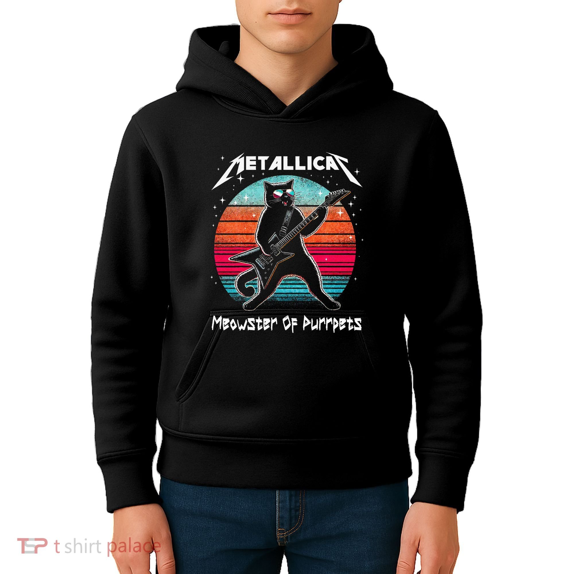 Metallicat Meowster Of Purrpets Funny Cat Kids Hoodie