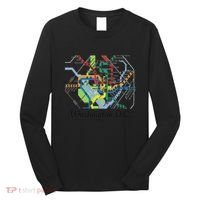 Metro Map Of Washington Dc Art Gift City Rail Transit Long Sleeve Shirt thumb 0