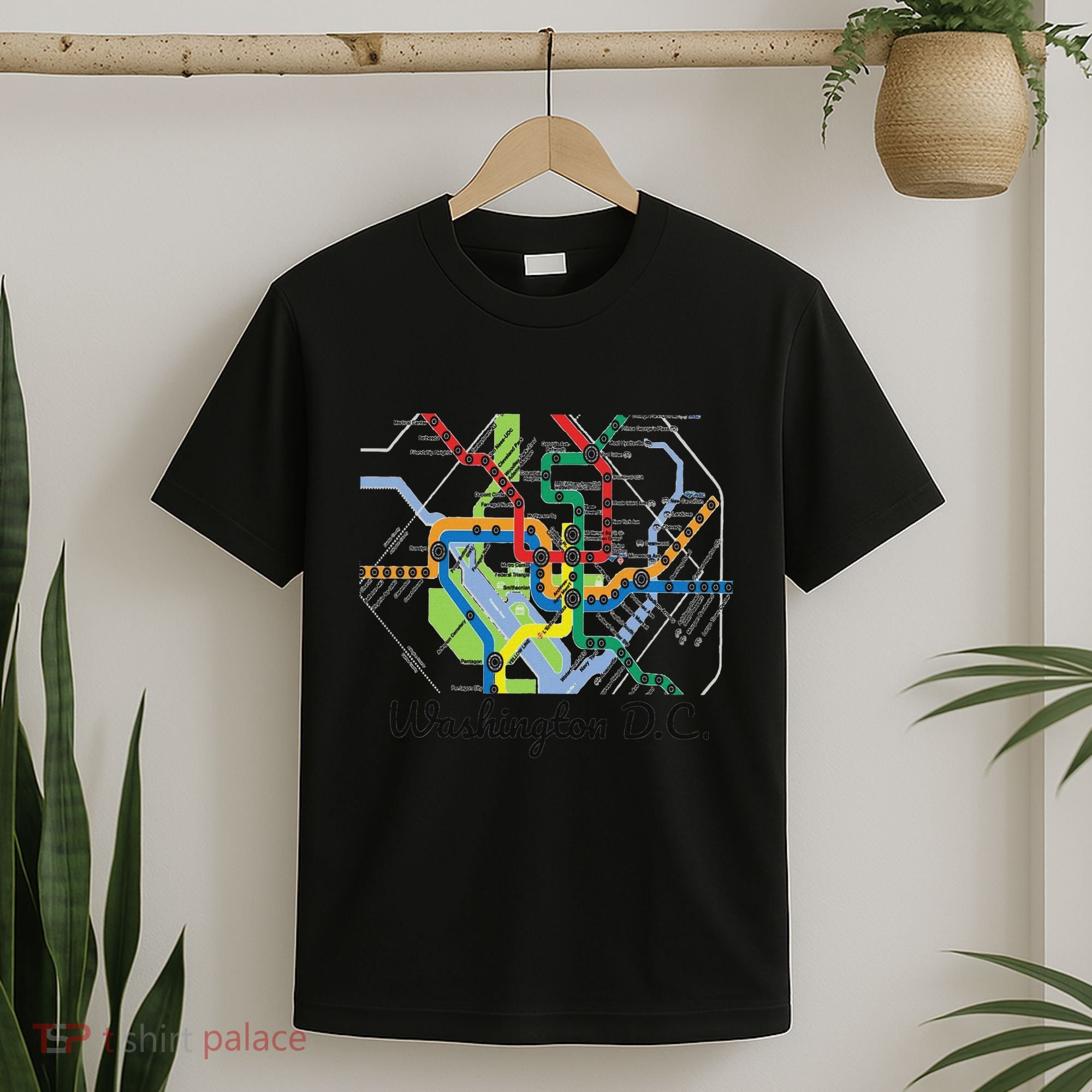Metro Map Of Washington Dc Art Gift City Rail Transit T-Shirt