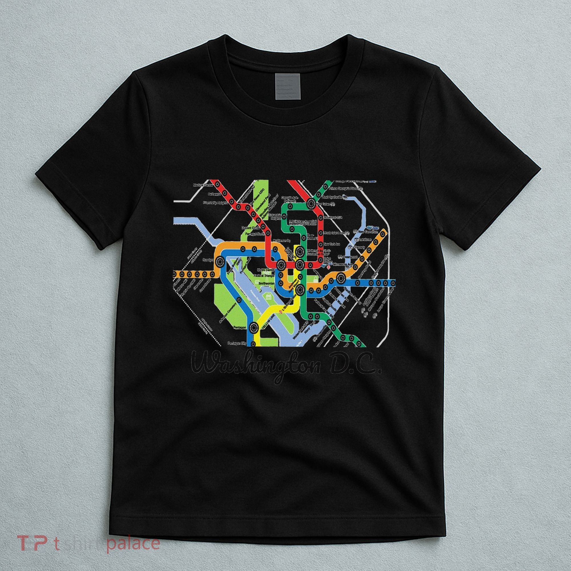 Metro Map Of Washington Dc Art Gift City Rail Transit T-Shirt