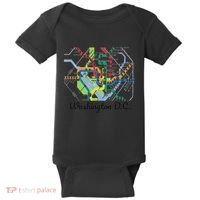 Metro Map Of Washington Dc Art Gift City Rail Transit Baby Bodysuit thumb 0