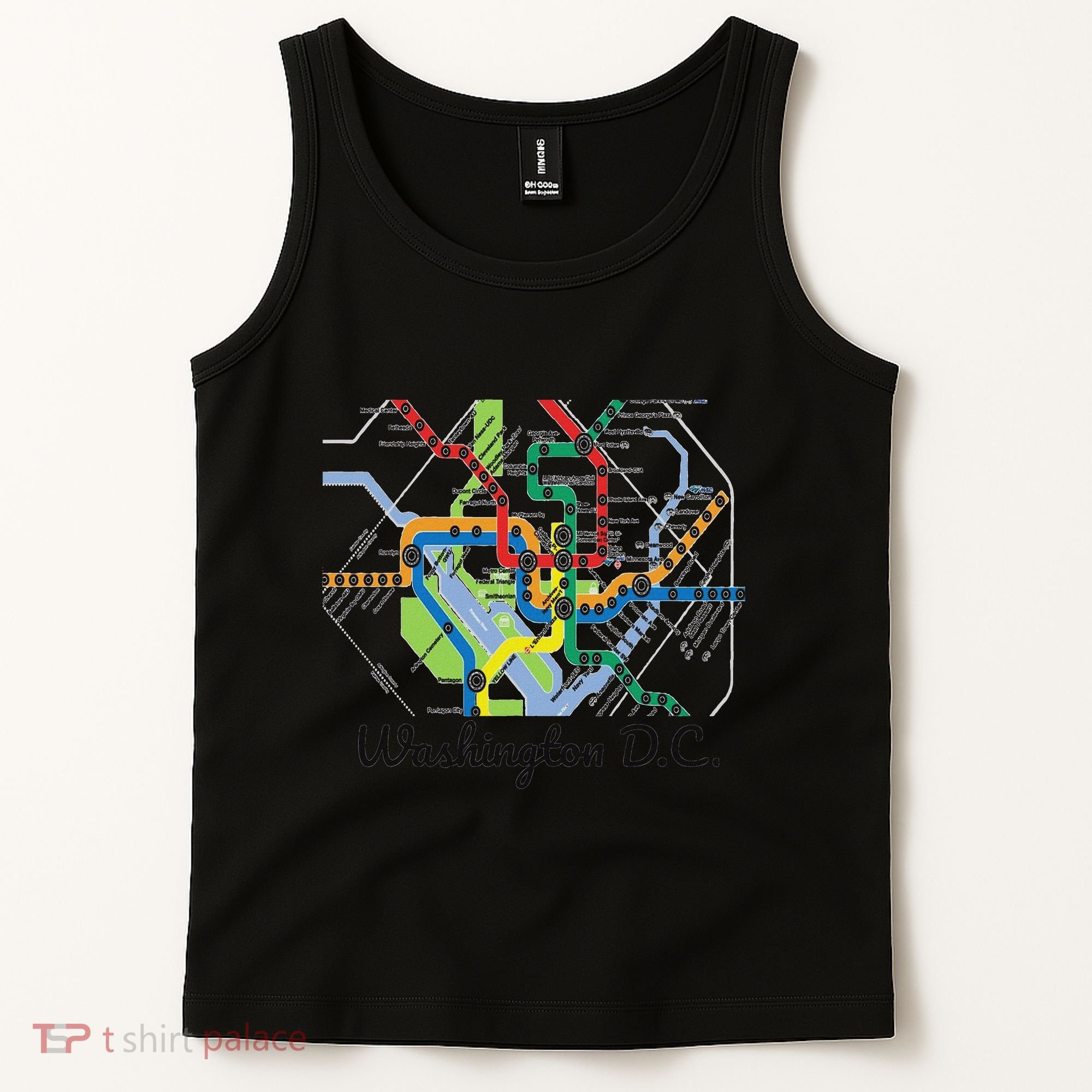 Metro Map Of Washington Dc Art Gift City Rail Transit Tank Top
