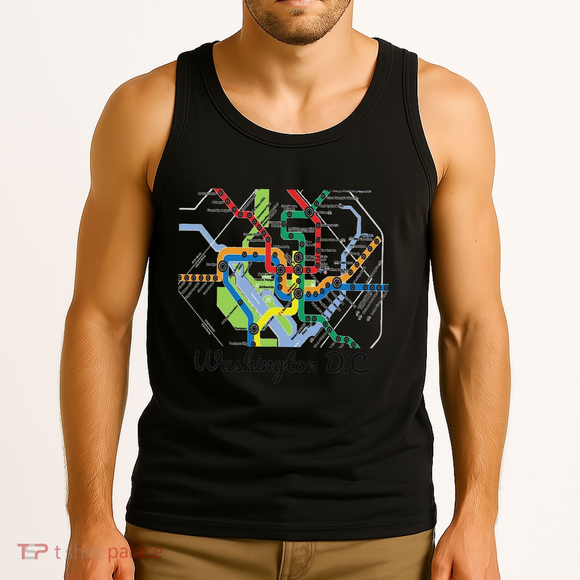 Metro Map Of Washington Dc Art Gift City Rail Transit Tank Top