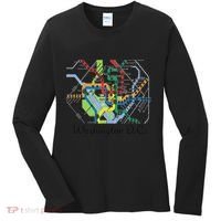 Metro Map Of Washington Dc Art Gift City Rail Transit Women's Long Sleeve Shirt thumb 0