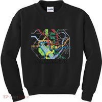 Metro Map Of Washington Dc Art Gift City Rail Transit Kids Sweatshirt thumb 0