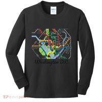 Metro Map Of Washington Dc Art Gift City Rail Transit Kids Long Sleeve Shirt thumb 0