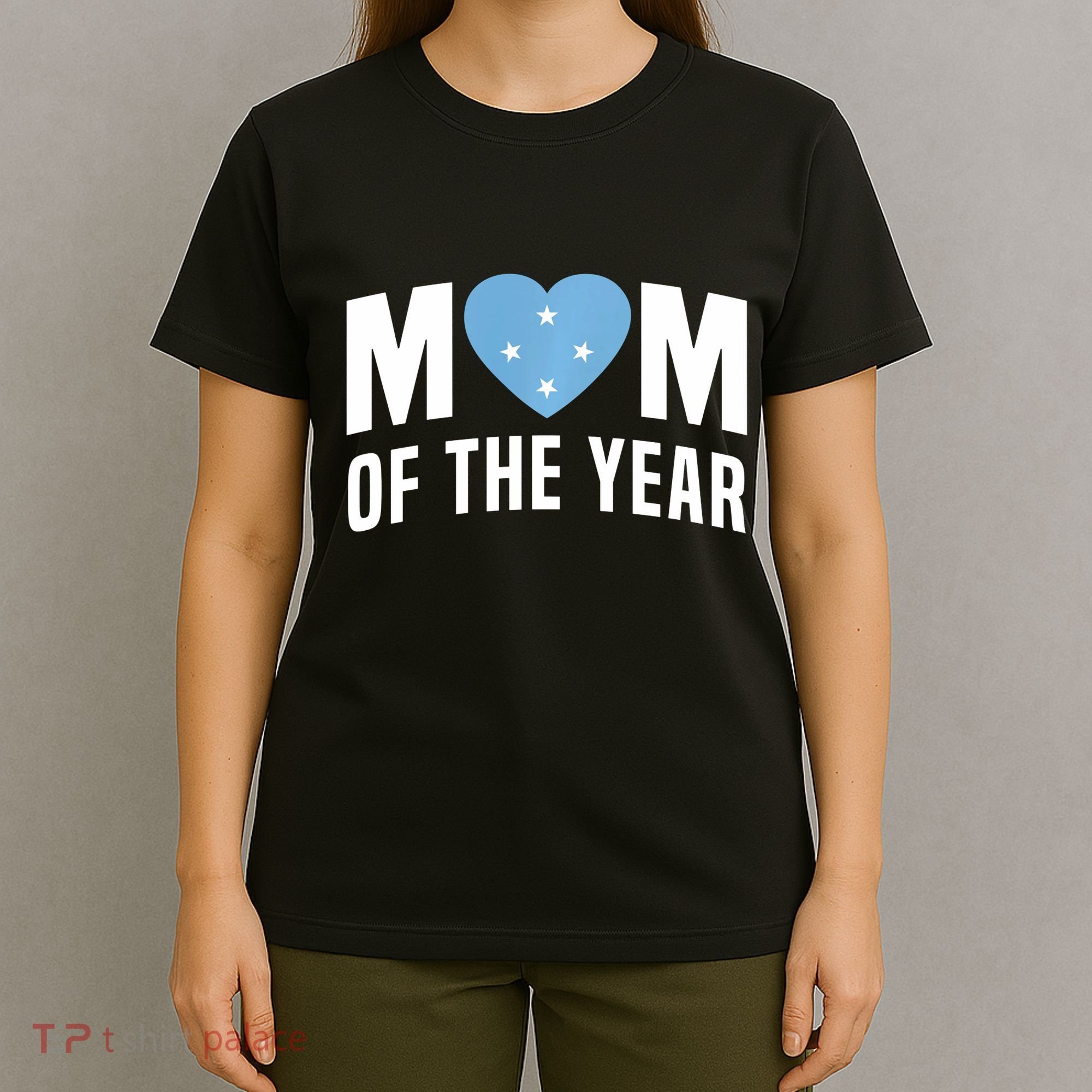 Micronesian Mom Of The Year Cute Micronesia Flag Heart T-Shirt