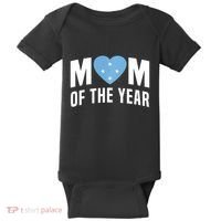 Micronesian Mom Of The Year Cute Micronesia Flag Heart Baby Bodysuit thumb 0
