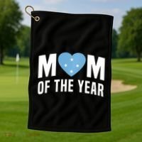 Micronesian Mom Of The Year Cute Micronesia Flag Heart Golf Towel thumb 1