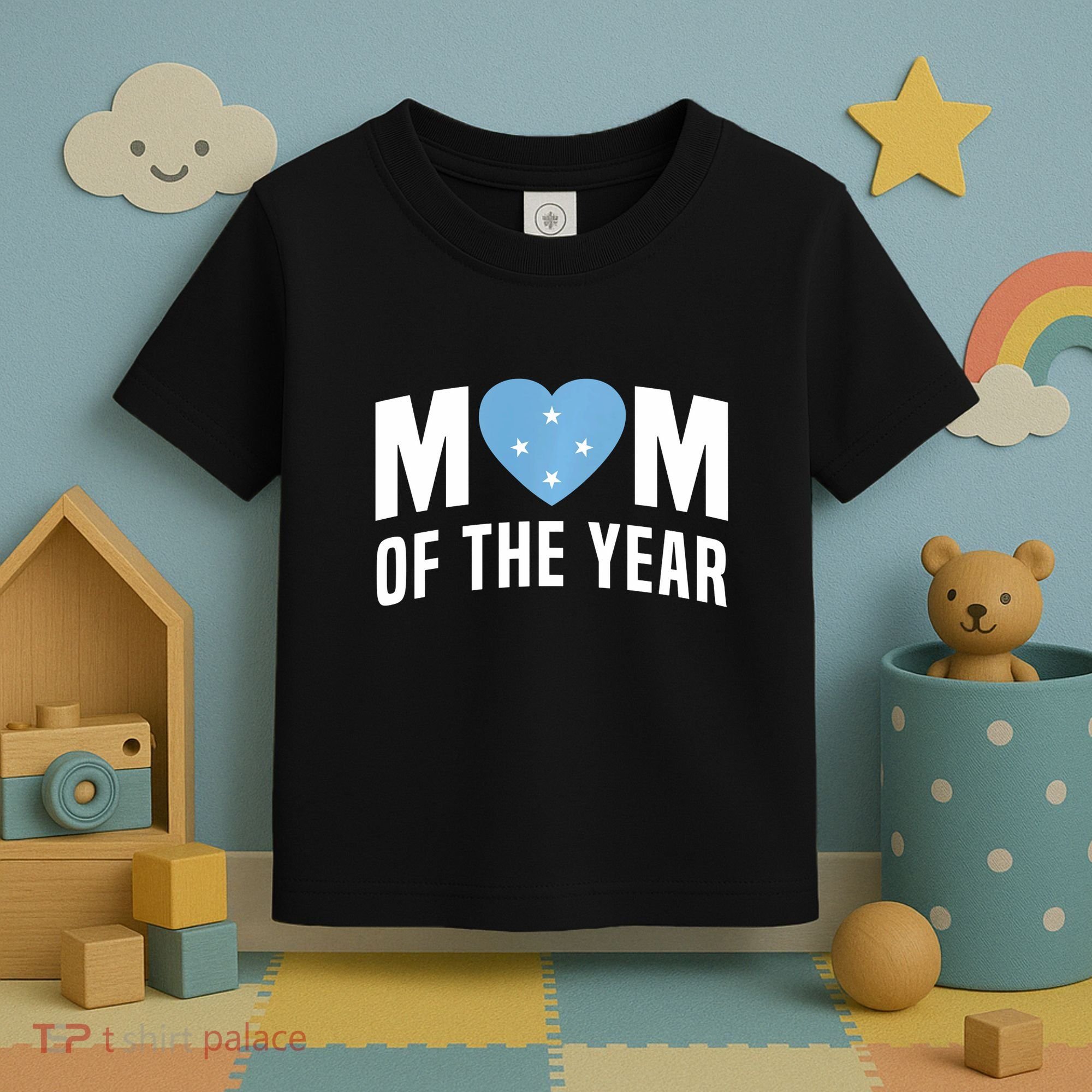 Micronesian Mom Of The Year Cute Micronesia Flag Heart Toddler T-Shirt