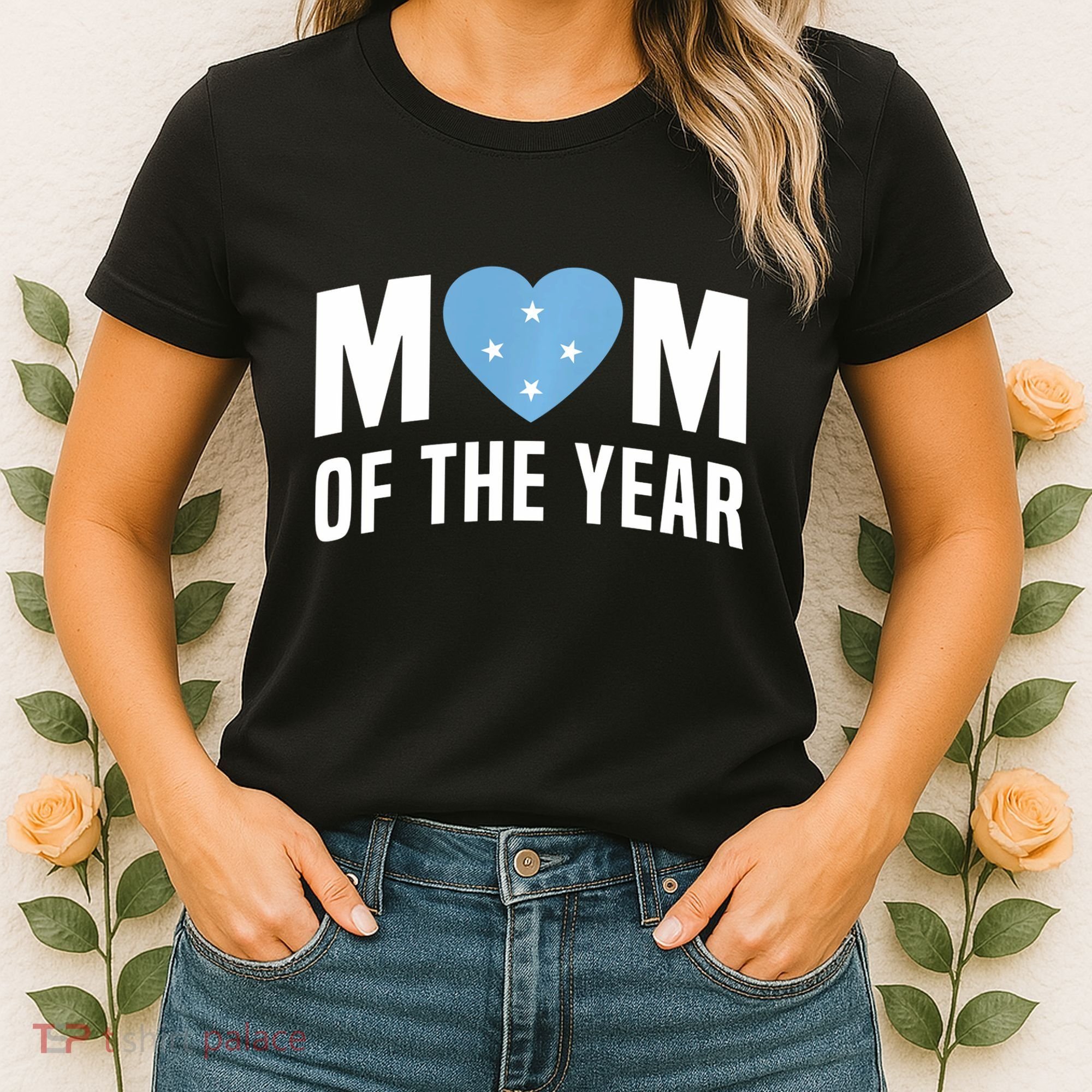Micronesian Mom Of The Year Cute Micronesia Flag Heart Women's T-Shirt