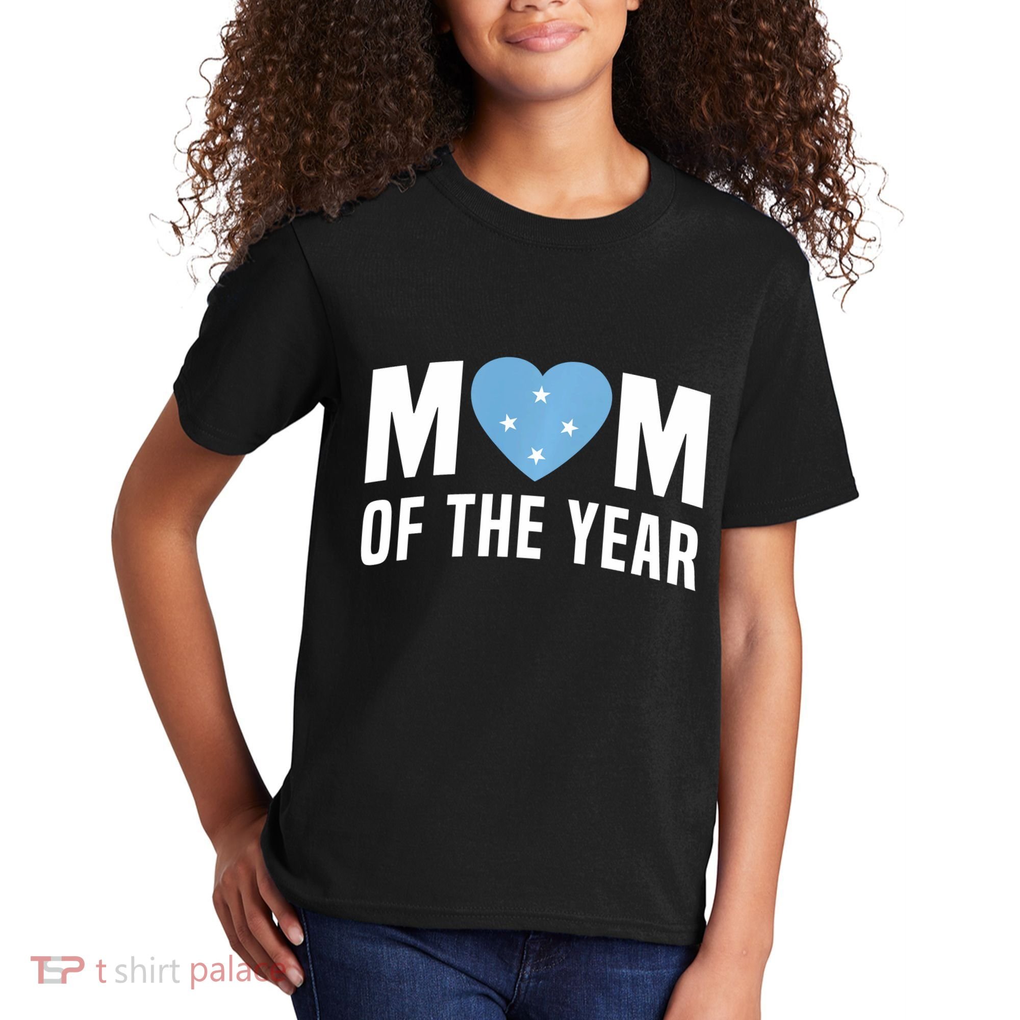 Micronesian Mom Of The Year Cute Micronesia Flag Heart Kids T-Shirt