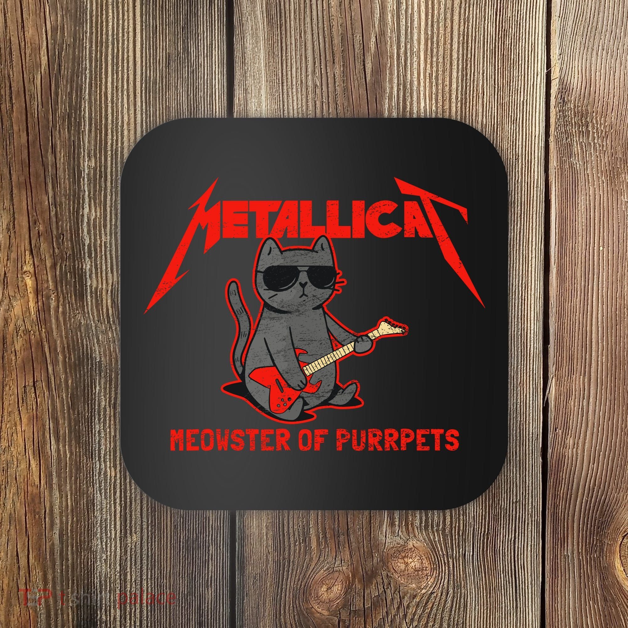 Metallicat Meowster Of Purrpets Funny Cat Coaster