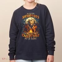 Making Memories One Campfire At A Time Bigfoot Camping Women's Sweatshirt thumb 0
