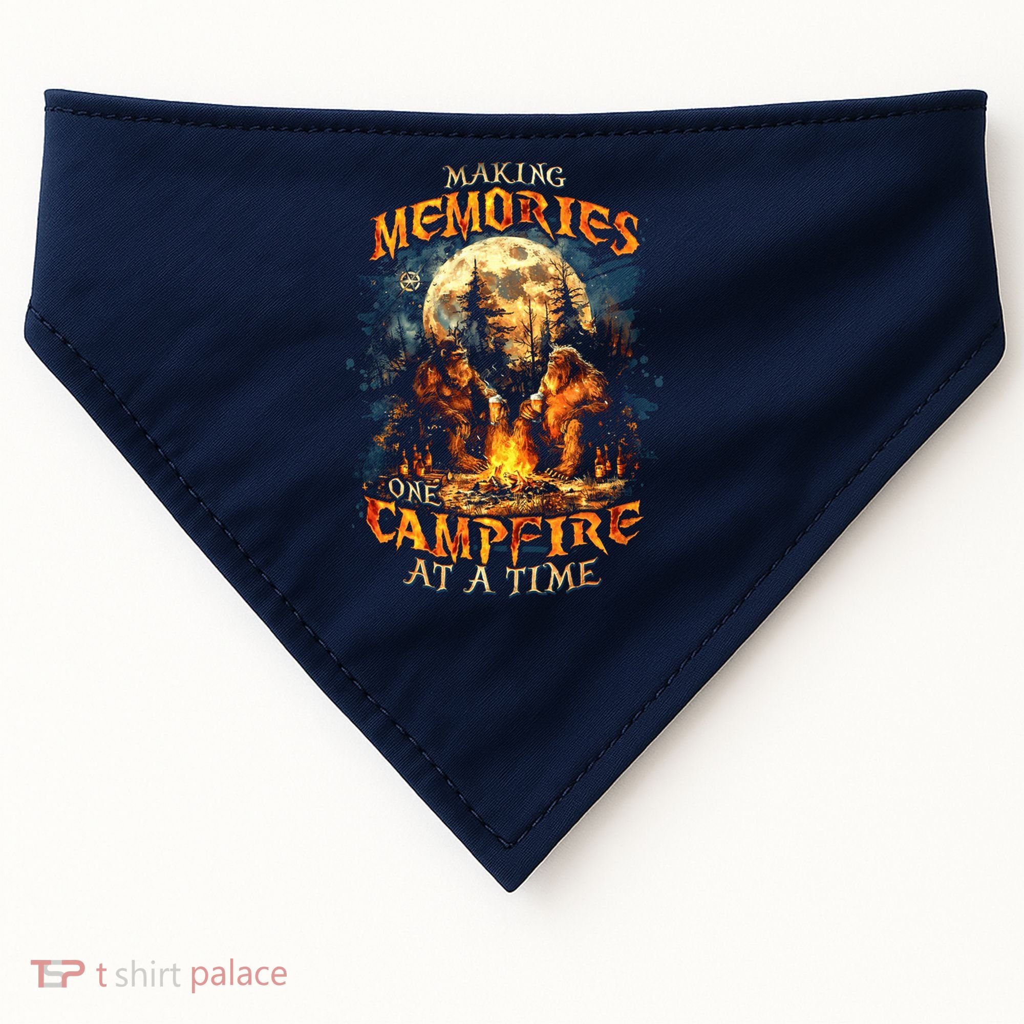 Making Memories One Campfire At A Time Bigfoot Camping USA-Made Doggie Bandana