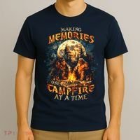 Making Memories One Campfire At A Time Bigfoot Camping T-Shirt thumb 3