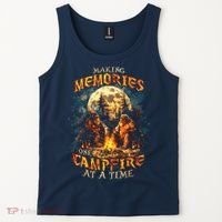 Making Memories One Campfire At A Time Bigfoot Camping Tank Top thumb 2