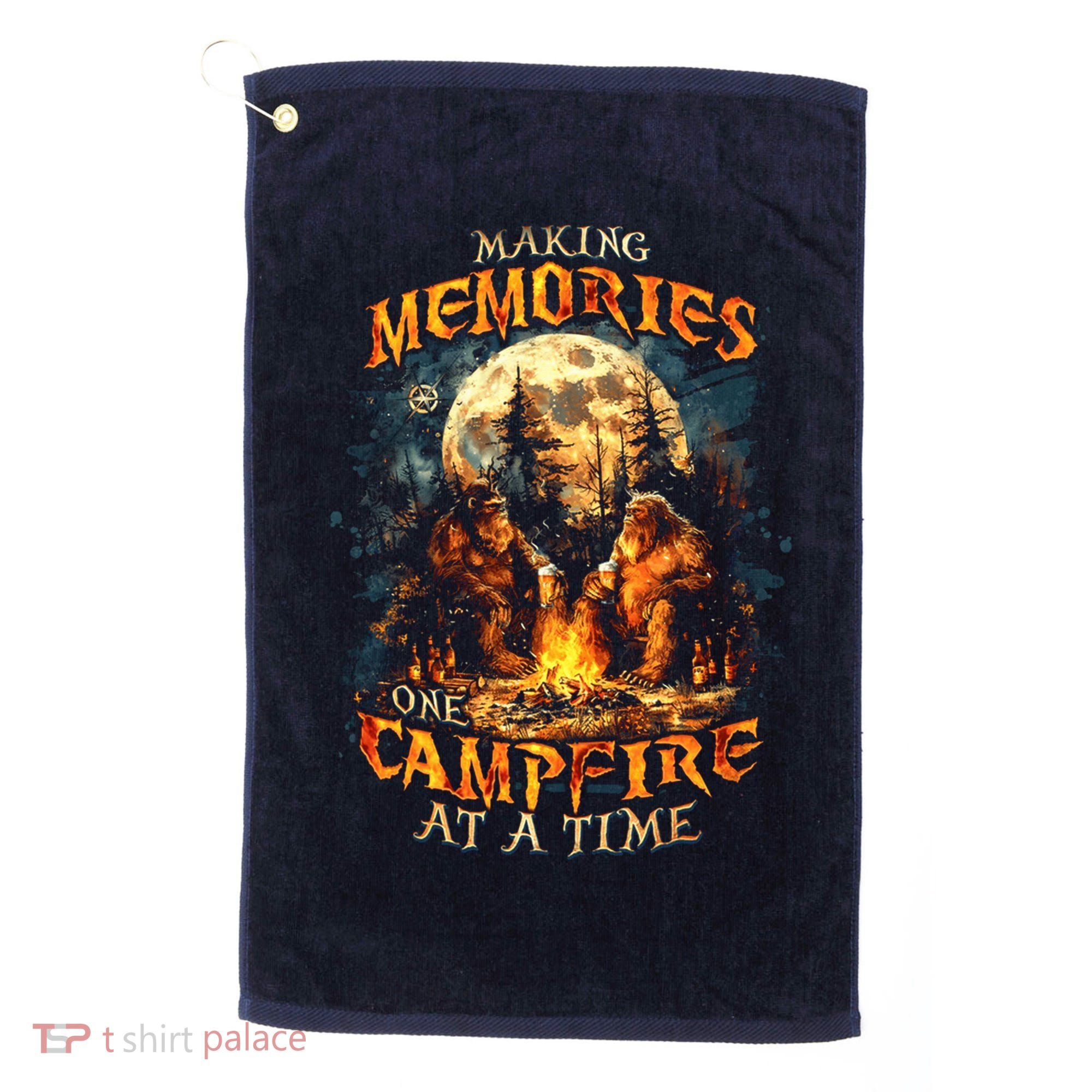 Making Memories One Campfire At A Time Bigfoot Camping Golf Towel