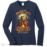 Making Memories One Campfire At A Time Bigfoot Camping Women's Long Sleeve Shirt thumb 0