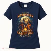 Making Memories One Campfire At A Time Bigfoot Camping Women's T-Shirt thumb 0