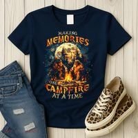 Making Memories One Campfire At A Time Bigfoot Camping Women's T-Shirt thumb 3