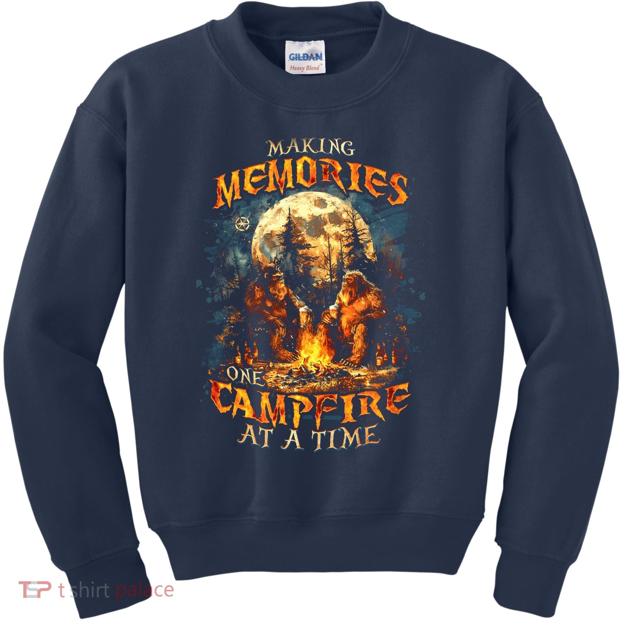 Making Memories One Campfire At A Time Bigfoot Camping Kids Sweatshirt