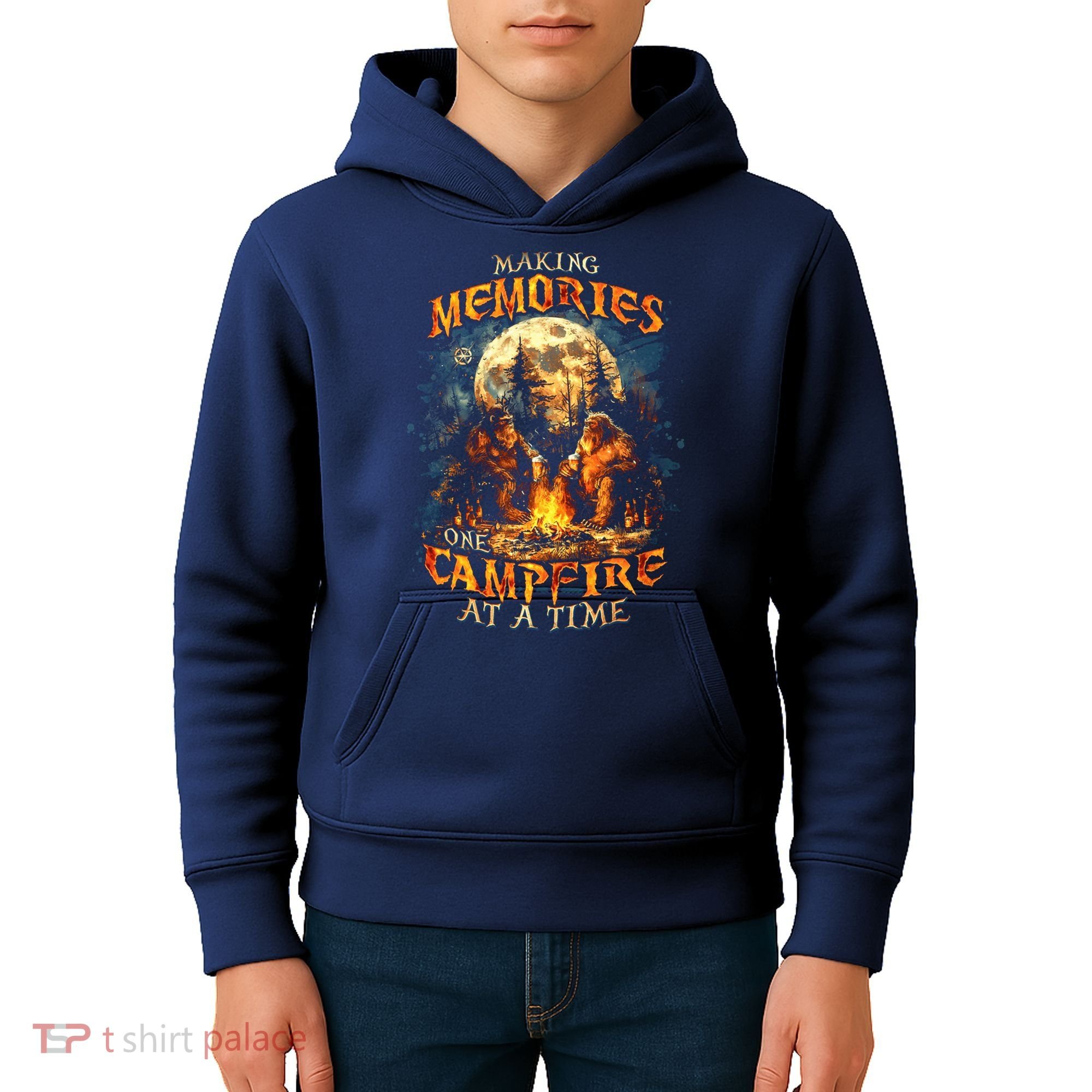 Making Memories One Campfire At A Time Bigfoot Camping Kids Hoodie