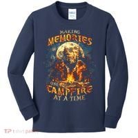 Making Memories One Campfire At A Time Bigfoot Camping Kids Long Sleeve Shirt thumb 0