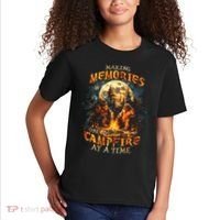 Making Memories One Campfire At A Time Bigfoot Camping Kids T-Shirt thumb 2