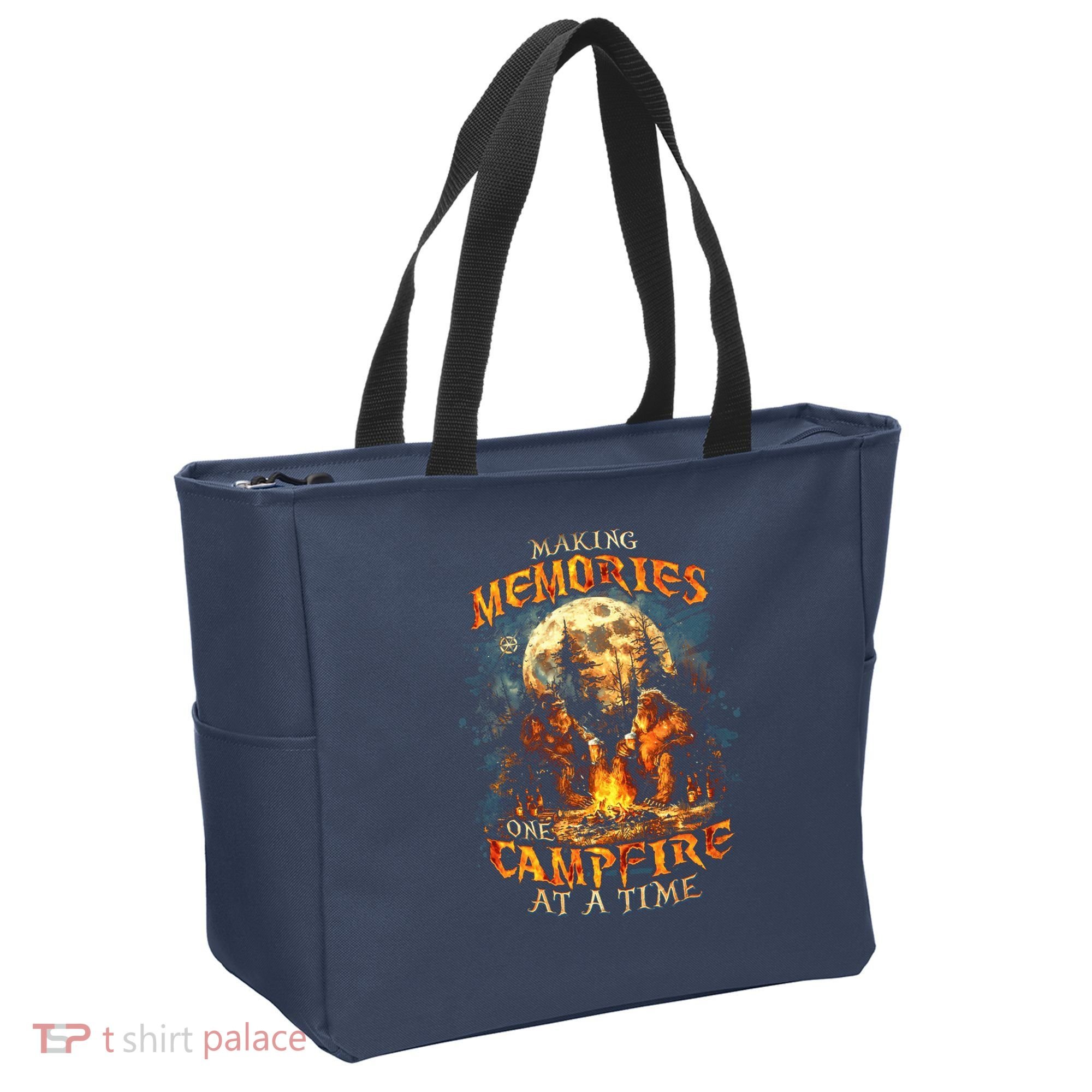 Making Memories One Campfire At A Time Bigfoot Camping Tote Bag