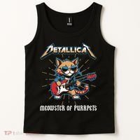Metallicat Meowster Of Purrpets Funny Cat Tank Top thumb 2