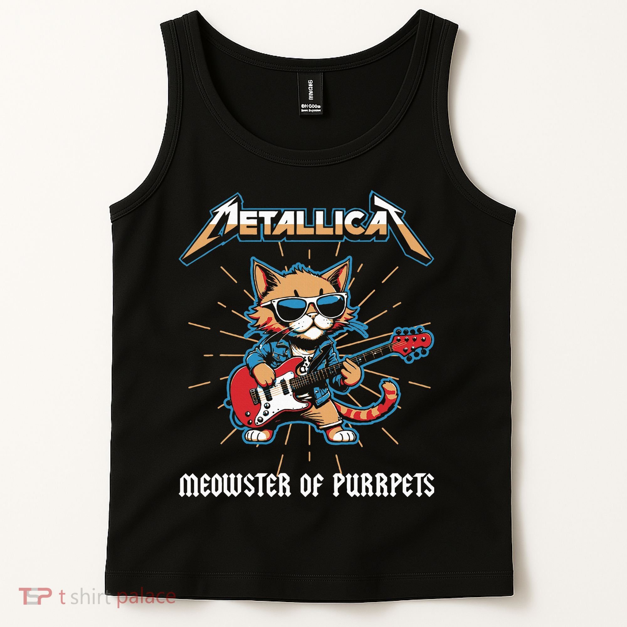 Metallicat Meowster Of Purrpets Funny Cat Tank Top