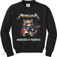 Metallicat Meowster Of Purrpets Funny Cat Kids Sweatshirt thumb 0