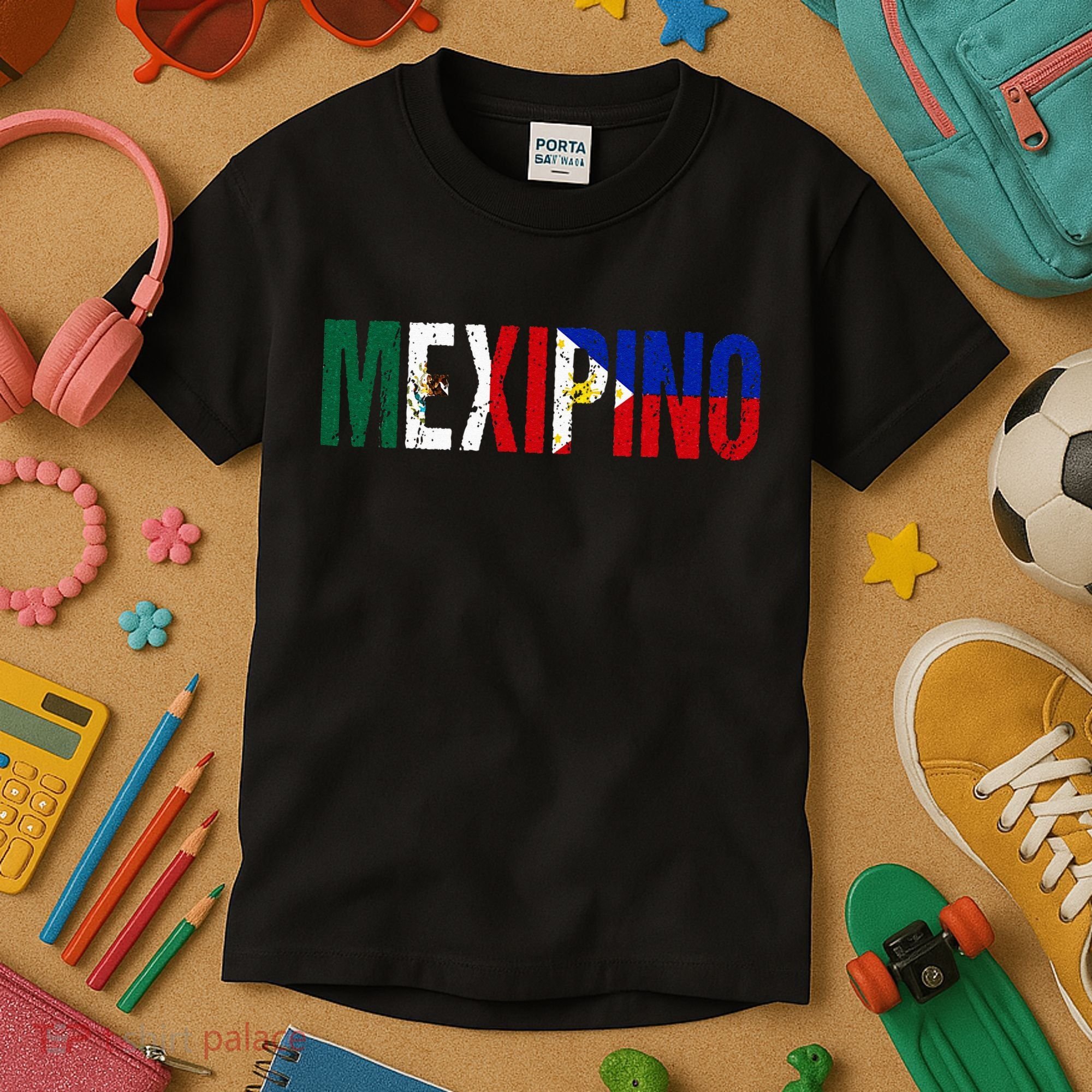 Mexipino Mexico Philippines Flag Ancestery Filipino Mexican Kids T-Shirt