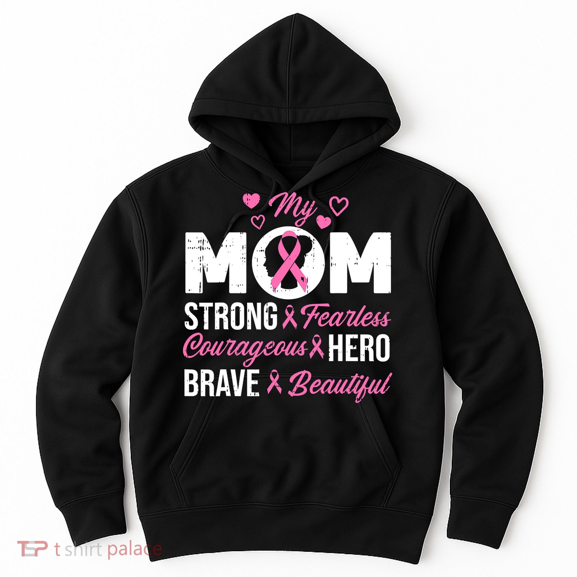 My Mom Pink Ribbon Warrior Inspirational Breast Cancer Hoodie