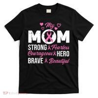 My Mom Pink Ribbon Warrior Inspirational Breast Cancer T-Shirt thumb 0