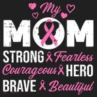 My Mom Pink Ribbon Warrior Inspirational Breast Cancer Beanie thumb 2