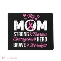 My Mom Pink Ribbon Warrior Inspirational Breast Cancer Mousepad thumb 0