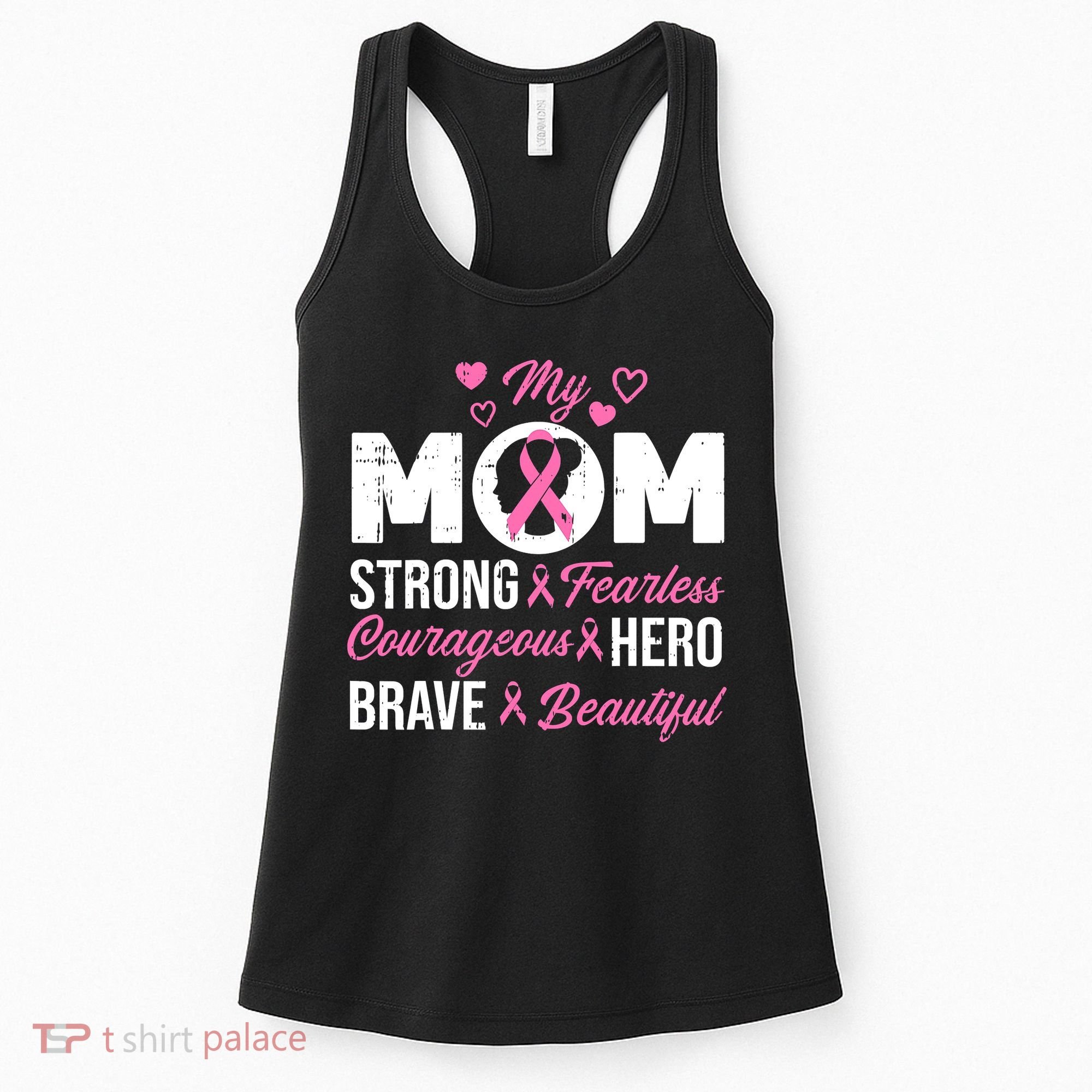 My Mom Pink Ribbon Warrior Inspirational Breast Cancer Women's Tank Top