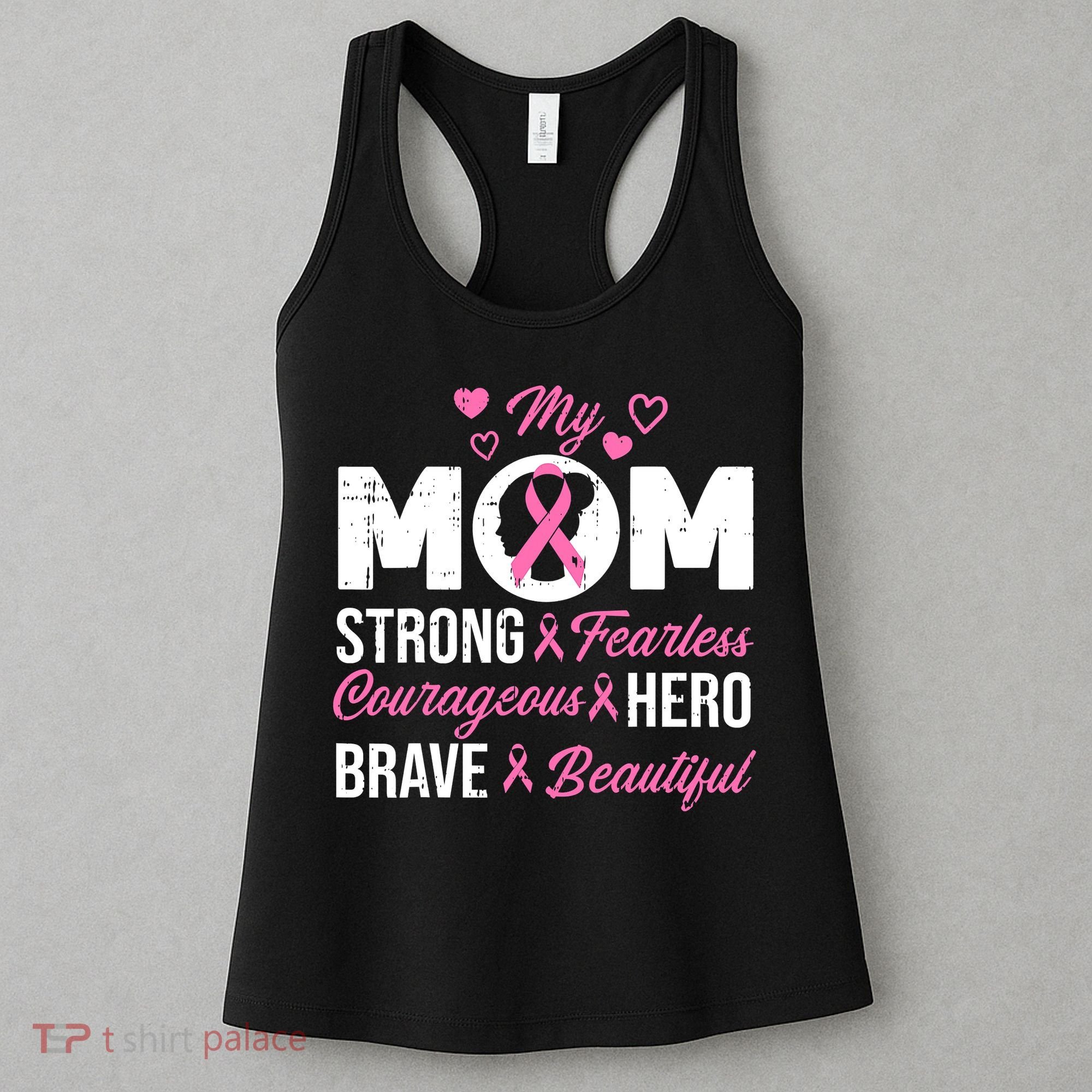 My Mom Pink Ribbon Warrior Inspirational Breast Cancer Women's Tank Top