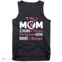 My Mom Pink Ribbon Warrior Inspirational Breast Cancer Tank Top thumb 0