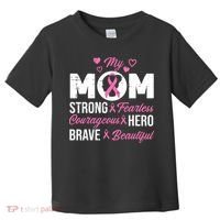 My Mom Pink Ribbon Warrior Inspirational Breast Cancer Toddler T-Shirt thumb 0
