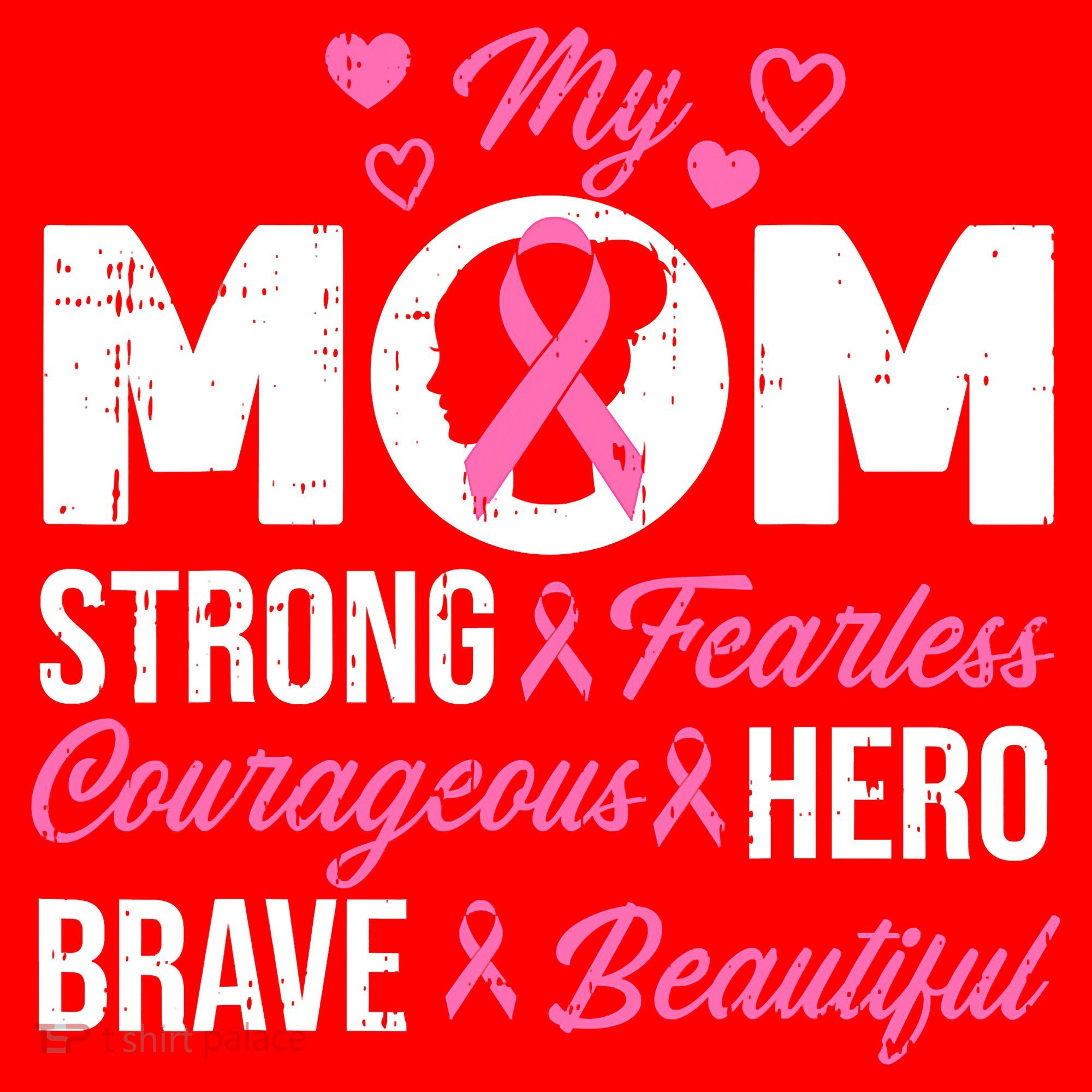 My Mom Pink Ribbon Warrior Inspirational Breast Cancer Santa Hat