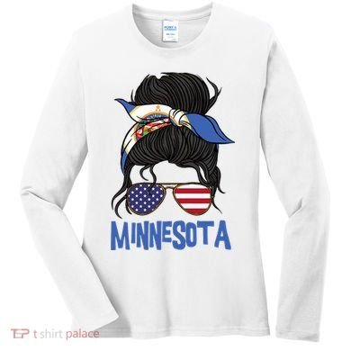 Minnesota Minnesota Proud State Flag Women's Long Sleeve Shirt