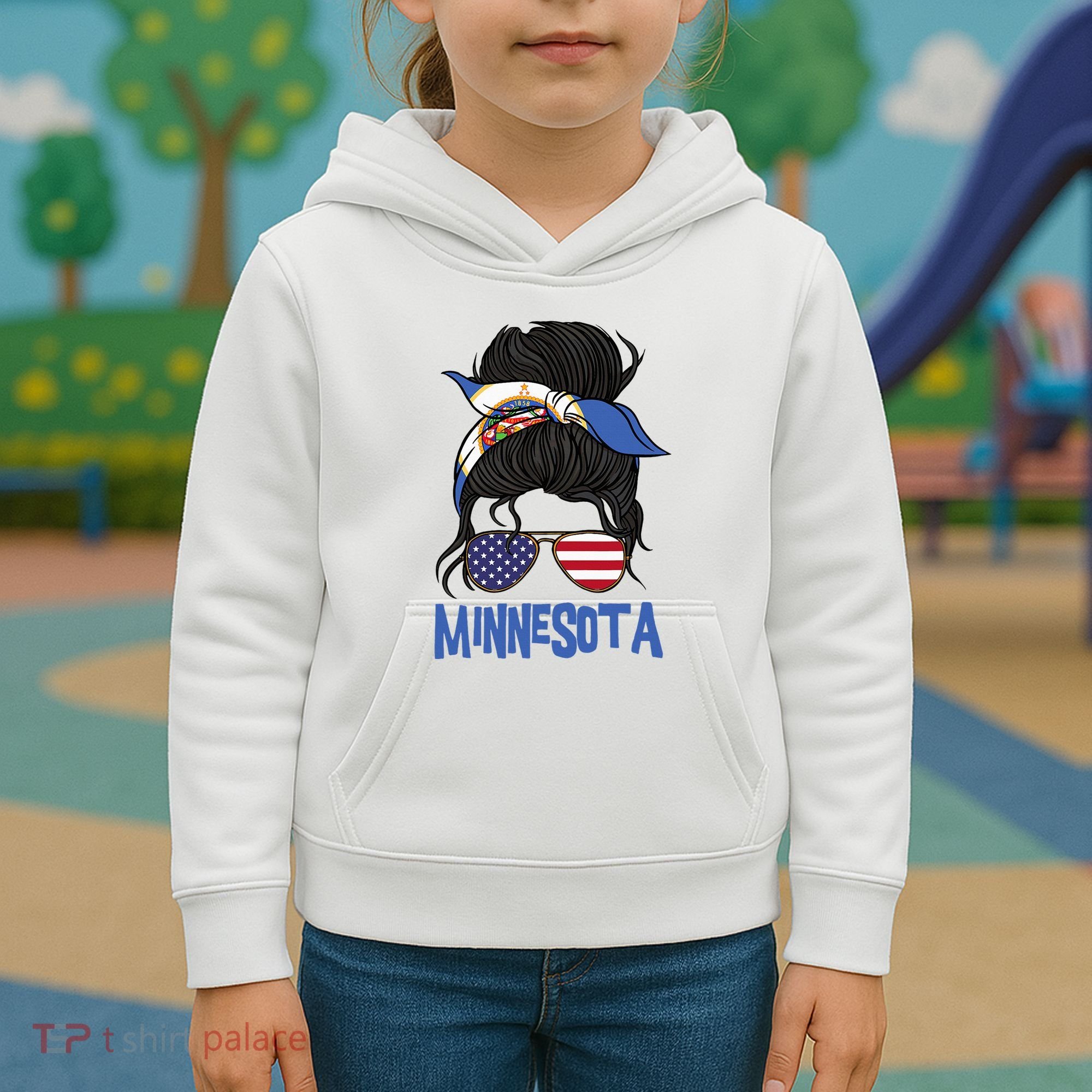 Minnesota Minnesota Proud State Flag Kids Hoodie