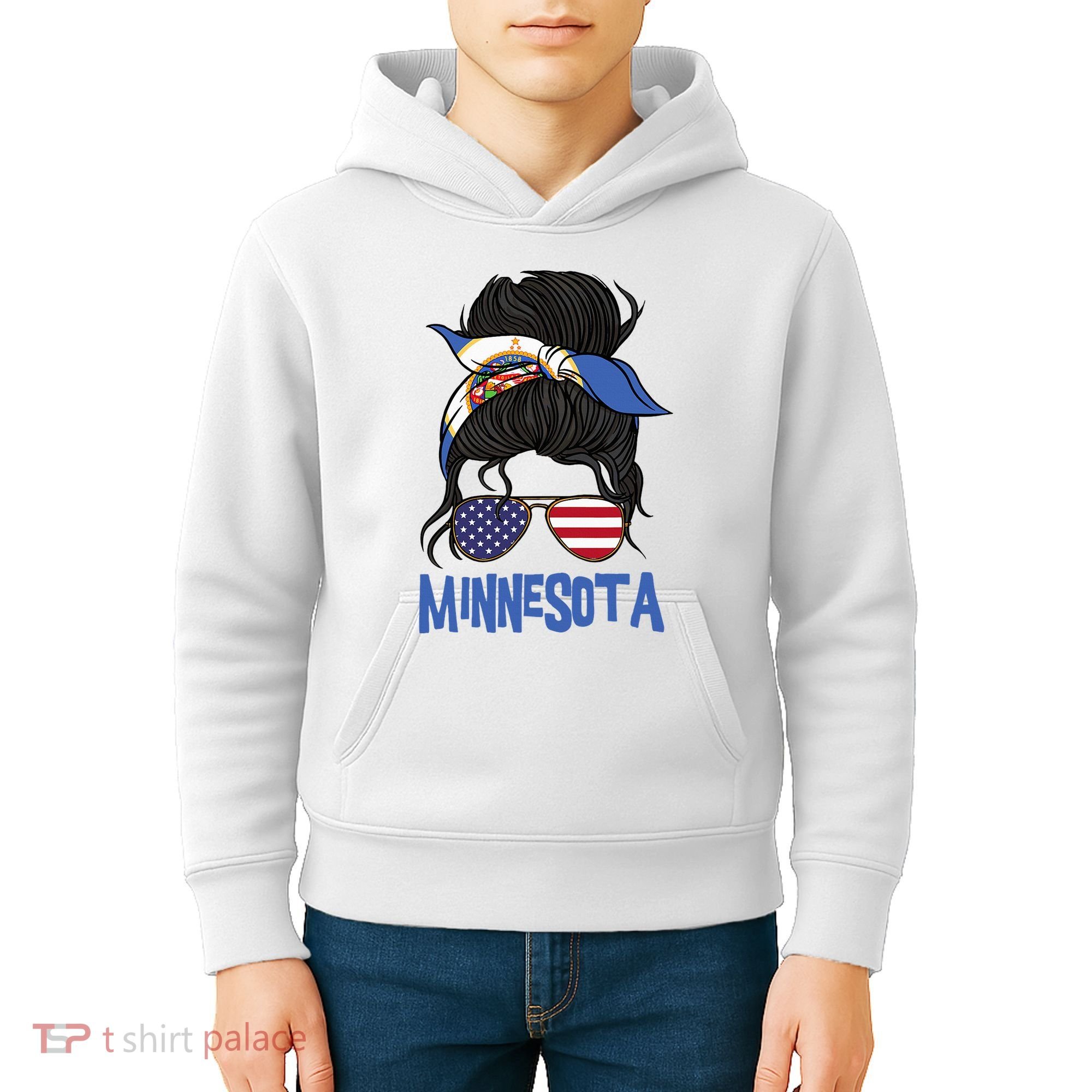 Minnesota Minnesota Proud State Flag Kids Hoodie