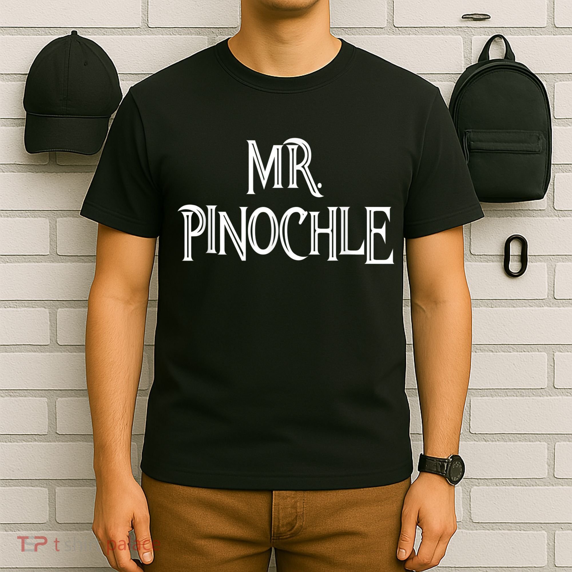 Mens Mr. Pinochle For Pinochle Card Game Lovers T-Shirt