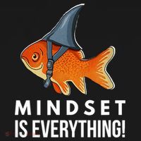 Mindset Motivational Quote Cute Goldfish Shark Fish Backpack thumb 2