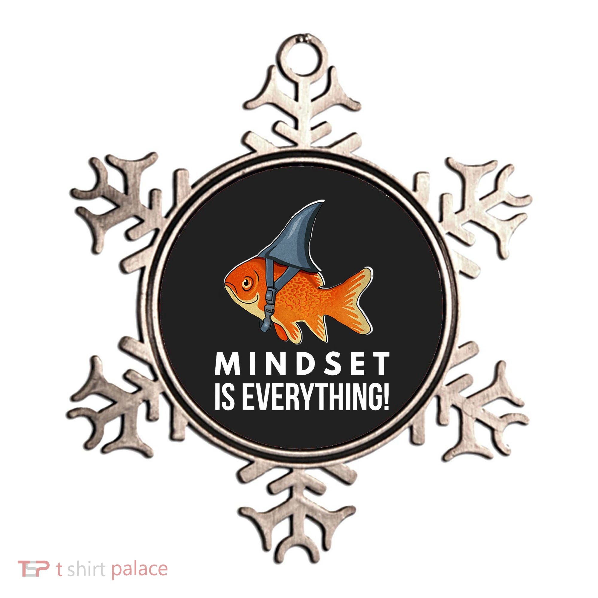 Mindset Motivational Quote Cute Goldfish Shark Fish Ornament
