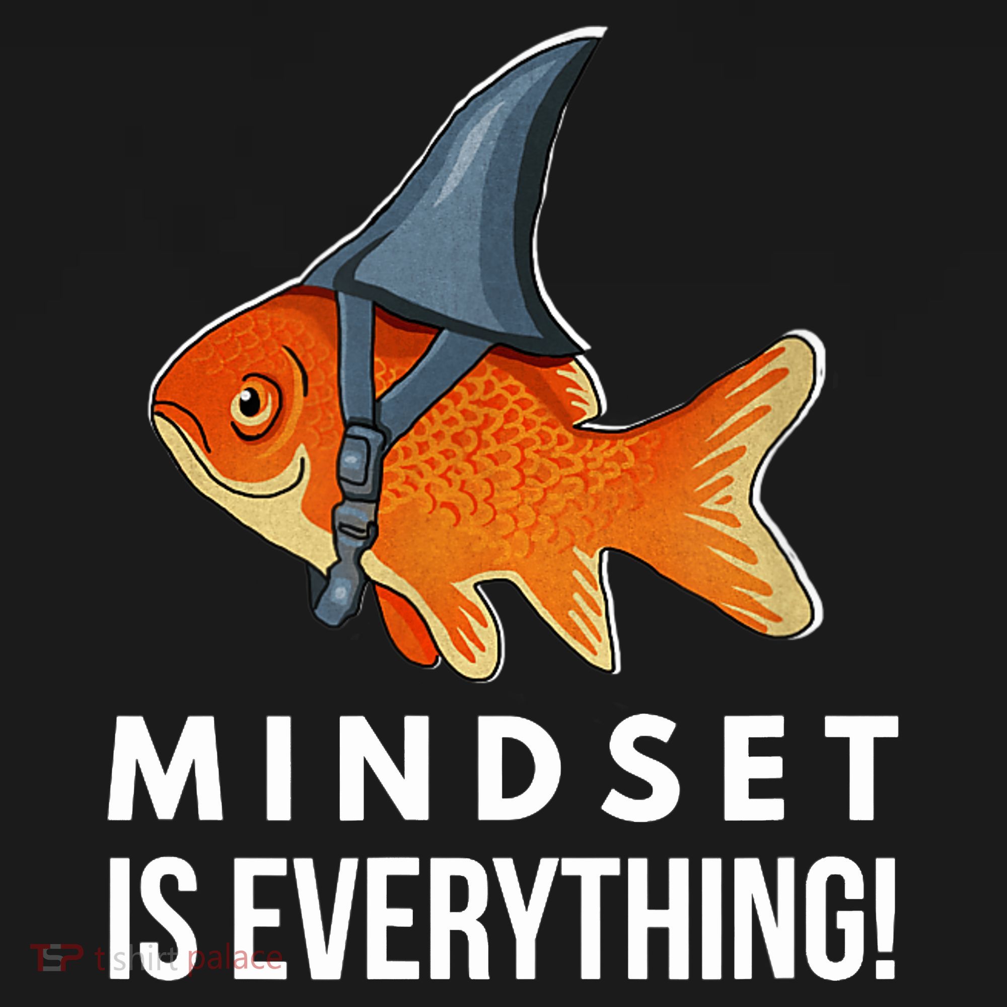 Mindset Motivational Quote Cute Goldfish Shark Fish Ornament